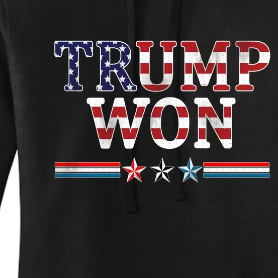 Trump Won American Flag Pro Republican Women's Pullover Hoodie