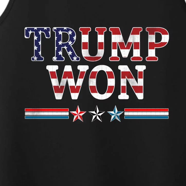 Trump Won American Flag Pro Republican Performance Tank