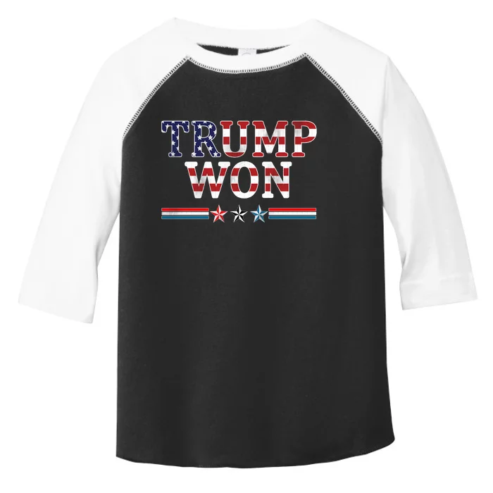 Trump Won American Flag Pro Republican Toddler Fine Jersey T-Shirt