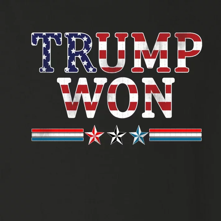 Trump Won American Flag Pro Republican Toddler Long Sleeve Shirt