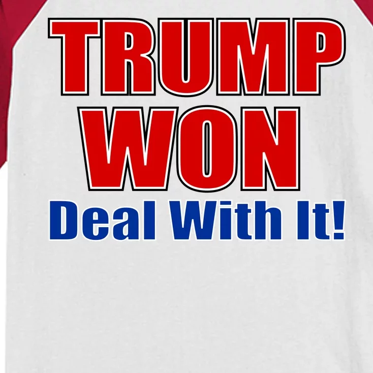 Trump Won Deal With It Kids Colorblock Raglan Jersey