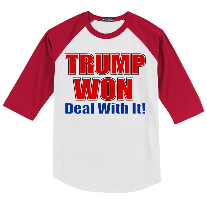 Trump Won Deal With It Kids Colorblock Raglan Jersey