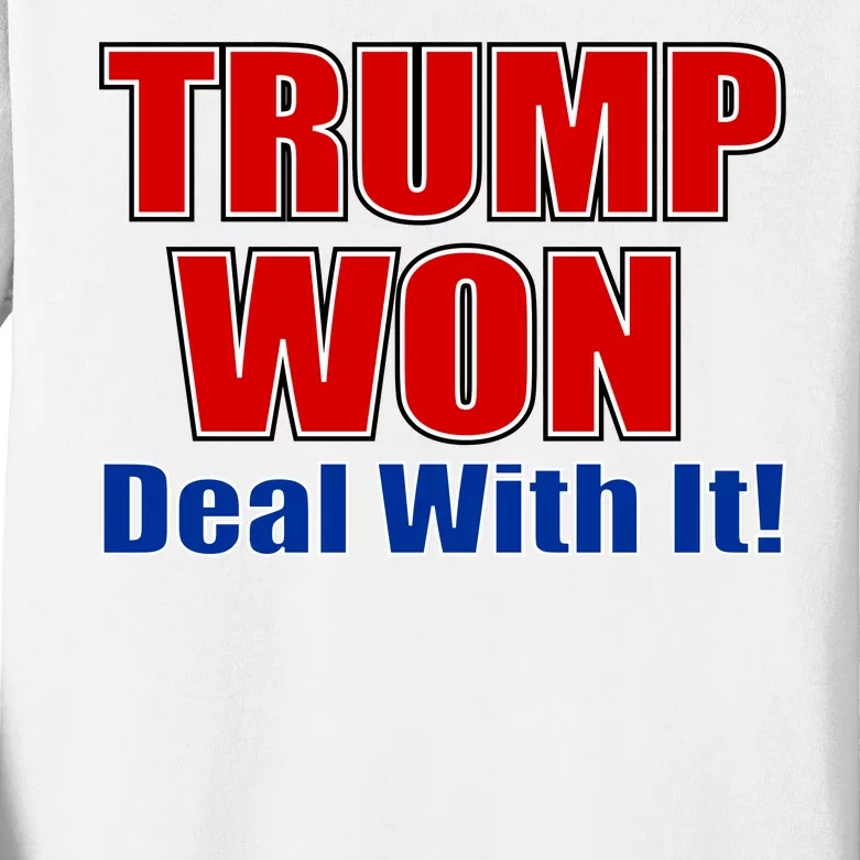 Trump Won Deal With It Kids Long Sleeve Shirt