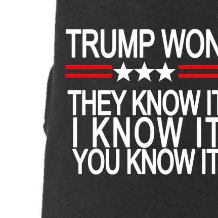 Trump Won They Know It I Know It You Know It Doggie 3-End Fleece Hoodie