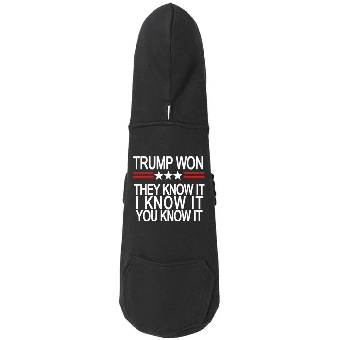 Trump Won They Know It I Know It You Know It Doggie 3-End Fleece Hoodie