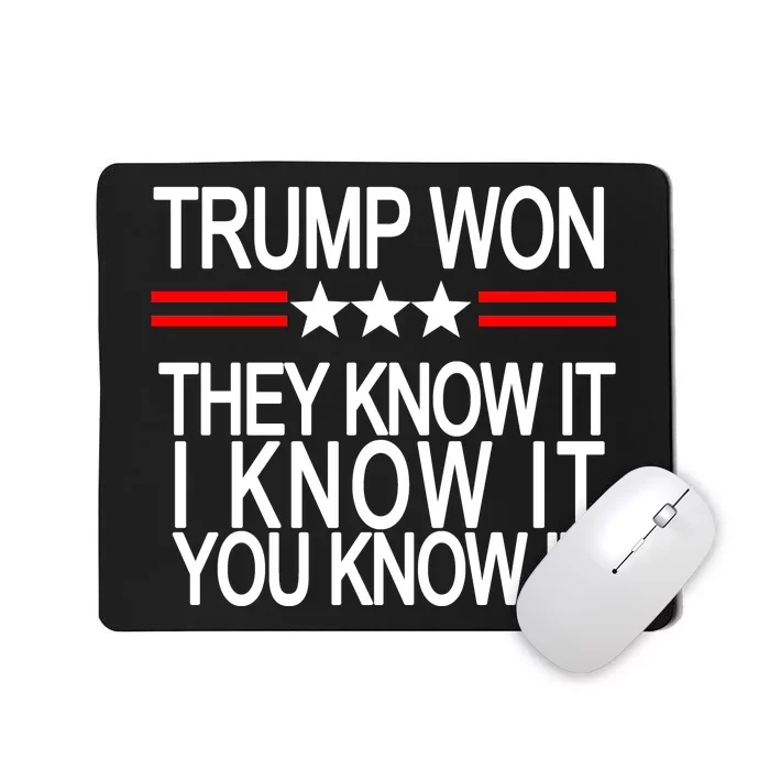 Trump Won They Know It I Know It You Know It Mousepad