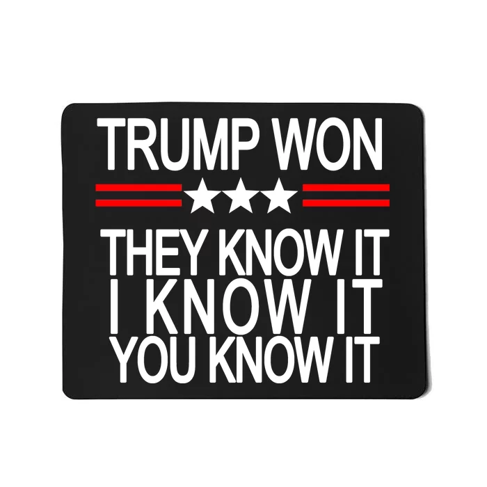 Trump Won They Know It I Know It You Know It Mousepad