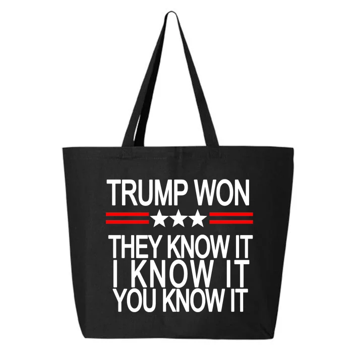 Trump Won They Know It I Know It You Know It 25L Jumbo Tote