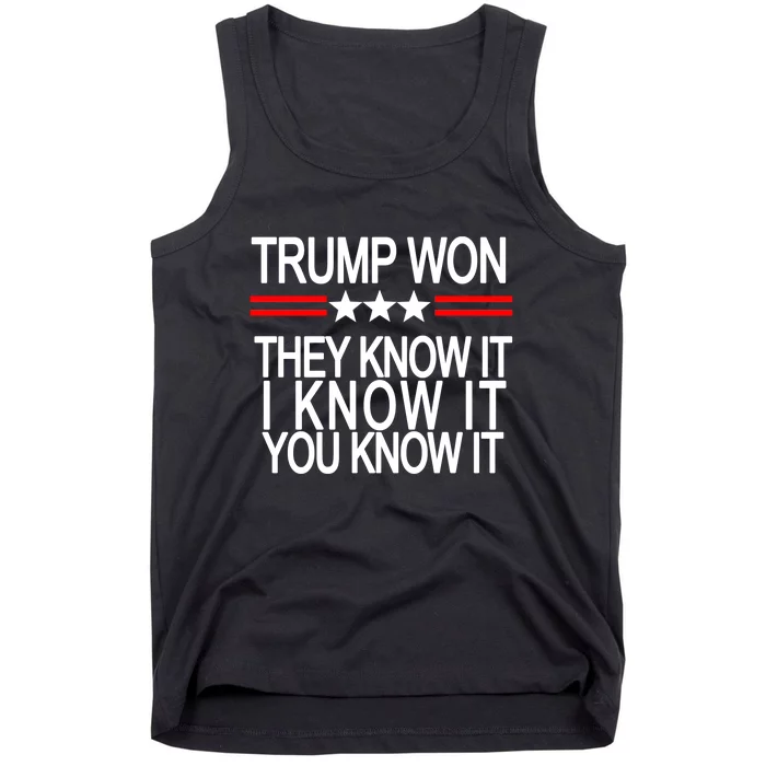 Trump Won They Know It I Know It You Know It Tank Top