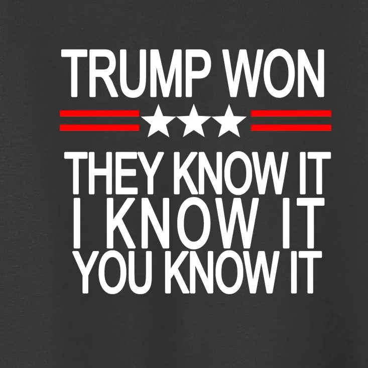 Trump Won They Know It I Know It You Know It Toddler T-Shirt