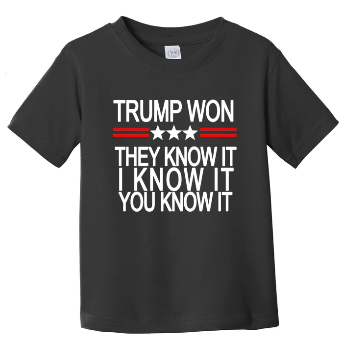 Trump Won They Know It I Know It You Know It Toddler T-Shirt