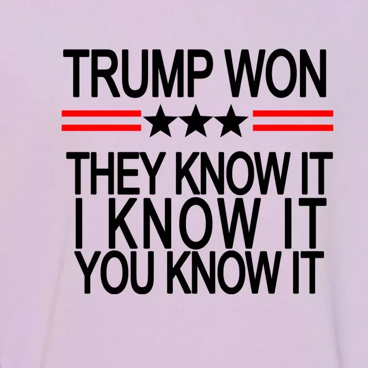 Trump Won They Know It I Know It You Know It Garment-Dyed Sweatshirt