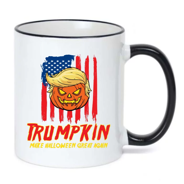 Trumpkin American Flag Make Halloween Great Again Black Color Changing Mug