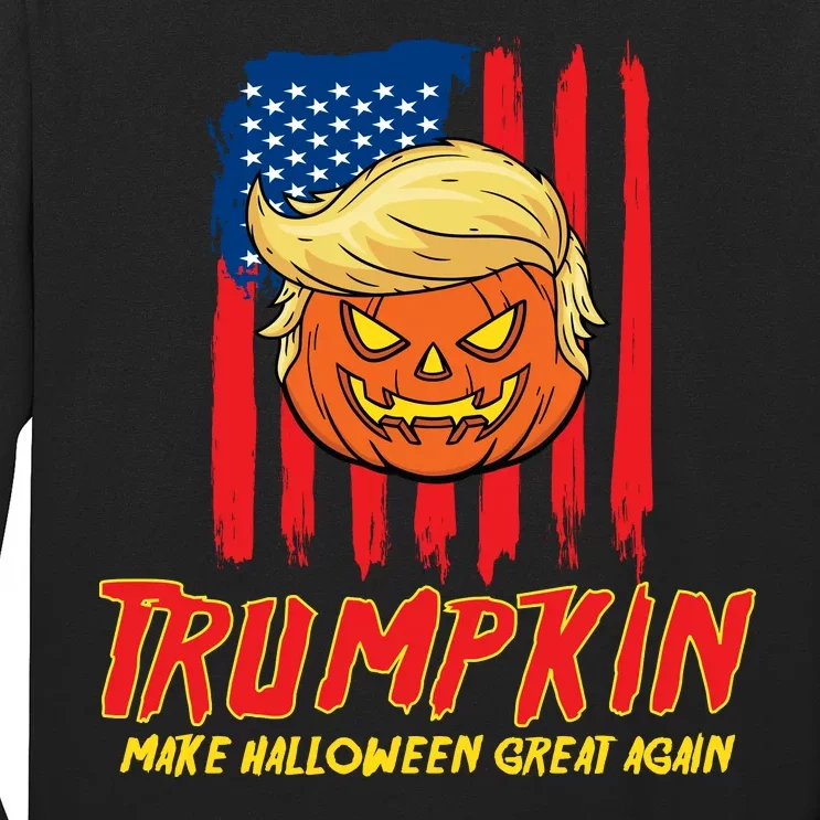 Trumpkin American Flag Make Halloween Great Again Long Sleeve Shirt