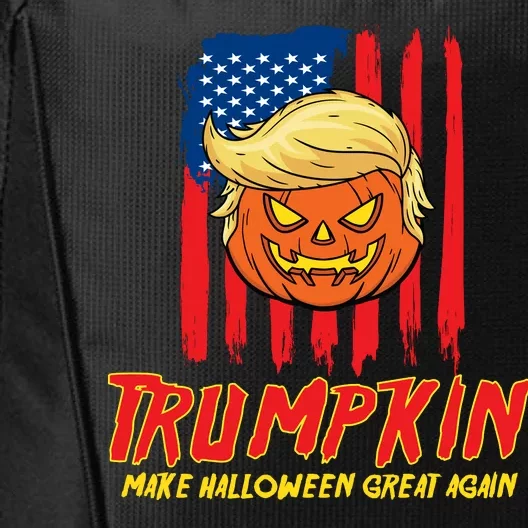 Trumpkin American Flag Make Halloween Great Again City Backpack