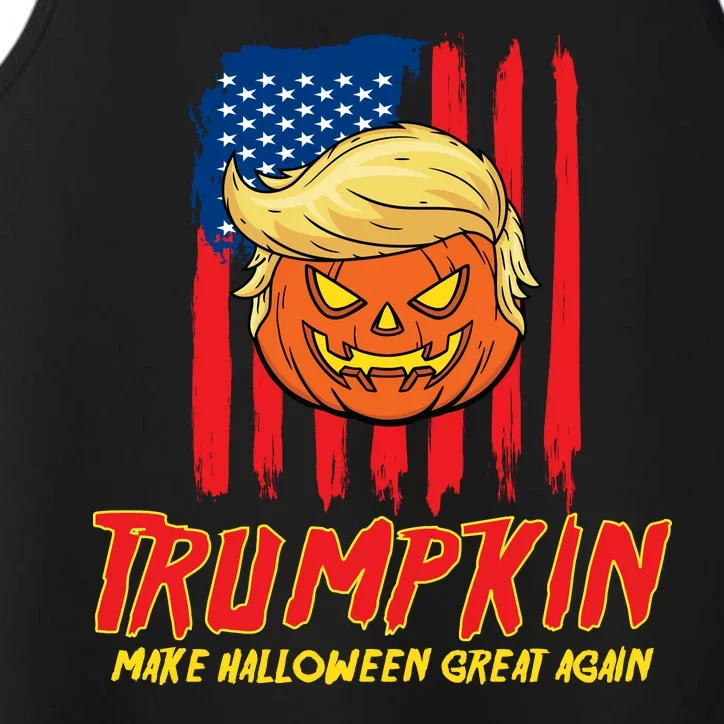 Trumpkin American Flag Make Halloween Great Again Performance Tank