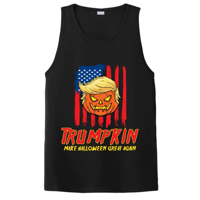 Trumpkin American Flag Make Halloween Great Again Performance Tank