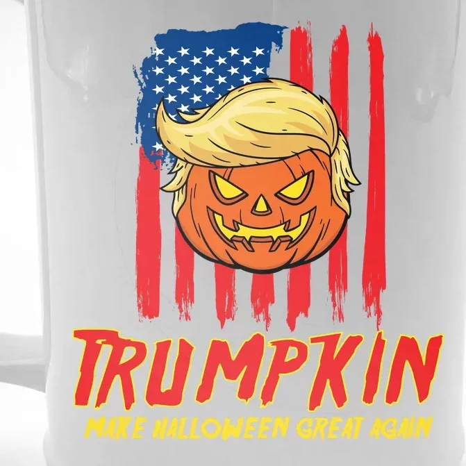 Trumpkin American Flag Make Halloween Great Again Front & Back Beer Stein