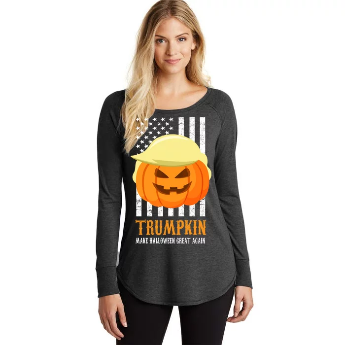 Trumpkin Donald Trump Funny Halloween Women's Perfect Tri Tunic Long Sleeve Shirt