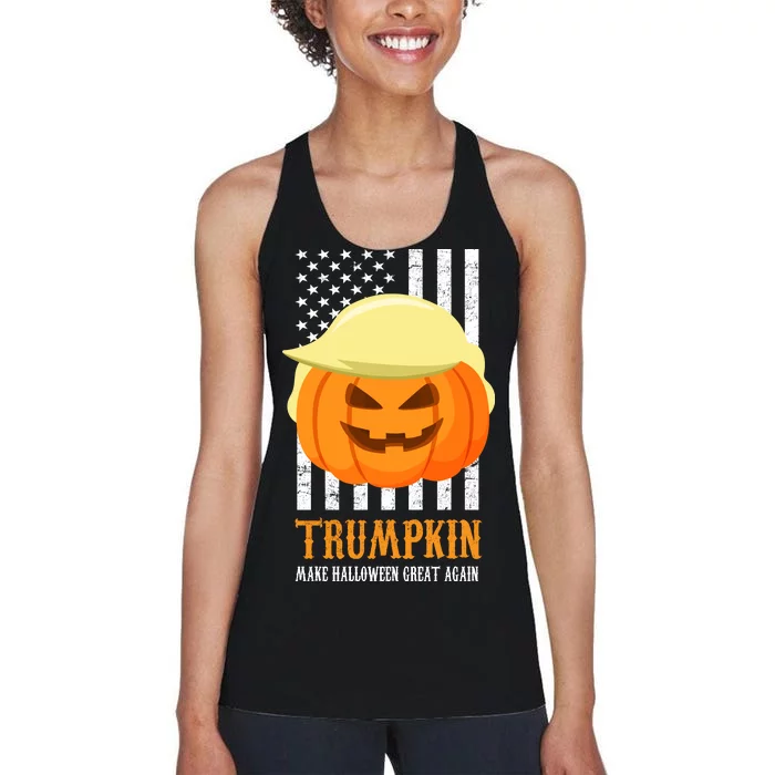 Trumpkin Donald Trump Funny Halloween Women's Racerback Tank