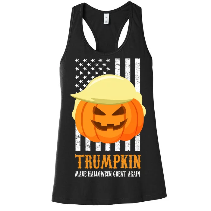 Trumpkin Donald Trump Funny Halloween Women's Racerback Tank