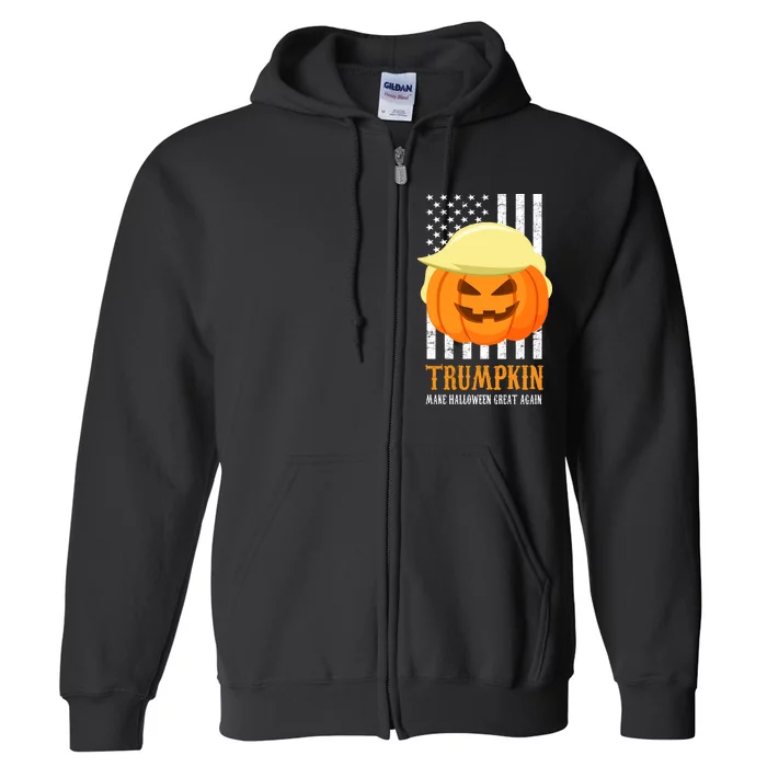 Trumpkin Donald Trump Funny Halloween Full Zip Hoodie