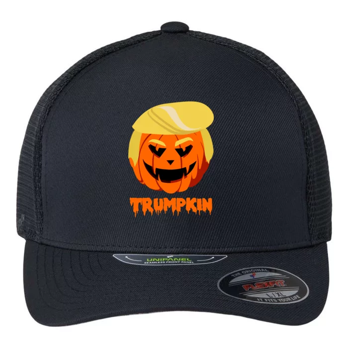 Trumpkin Funny Donald Trump Pumpkin Flexfit Unipanel Trucker Cap