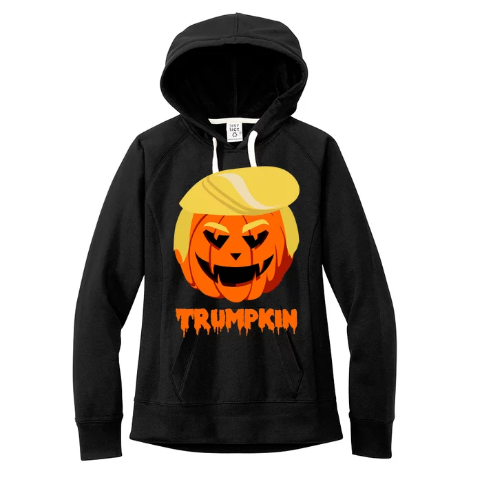 Trumpkin Funny Donald Trump Pumpkin Women's Fleece Hoodie