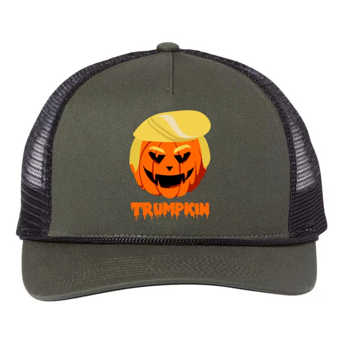 Trumpkin Funny Donald Trump Pumpkin Retro Rope Trucker Hat Cap