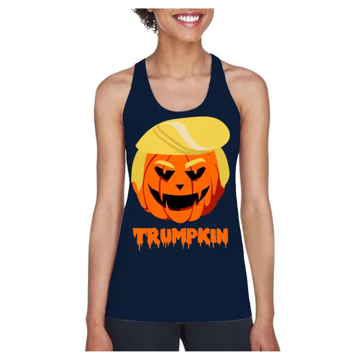 Trumpkin Funny Donald Trump Pumpkin Women's Racerback Tank