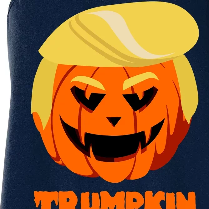 Trumpkin Funny Donald Trump Pumpkin Women's Racerback Tank