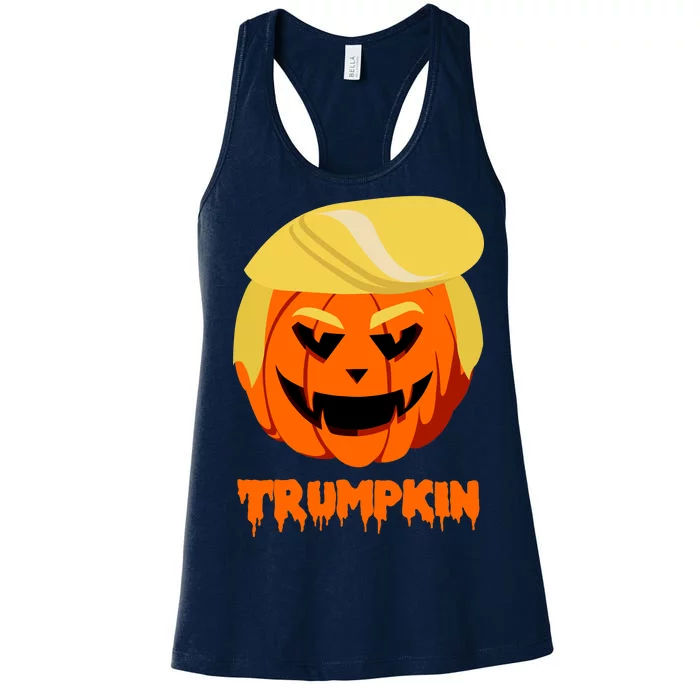 Trumpkin Funny Donald Trump Pumpkin Women's Racerback Tank