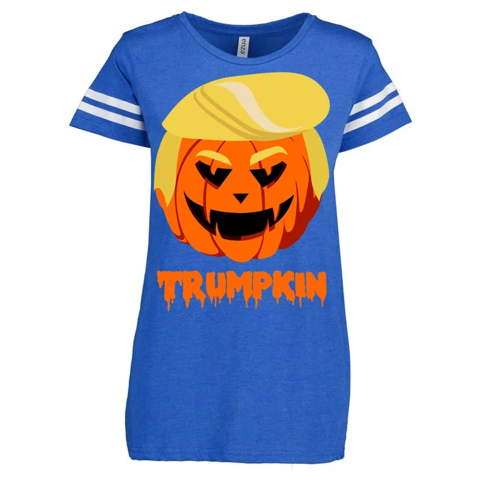 Trumpkin Funny Donald Trump Pumpkin Enza Ladies Jersey Football T-Shirt