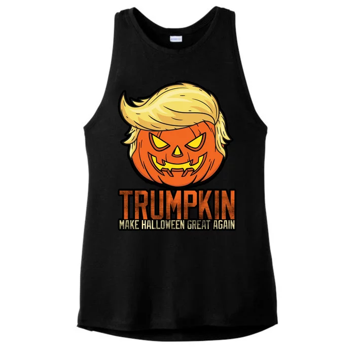 Trumpkin Make Halloween Great Again Ladies Tri-Blend Wicking Tank