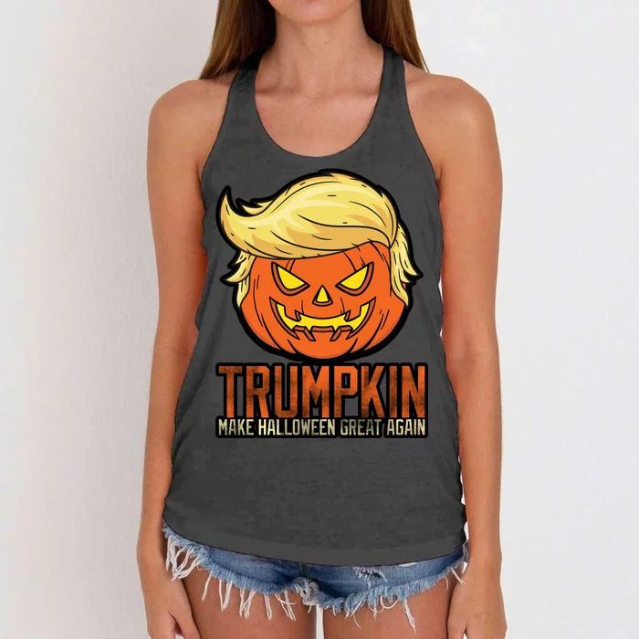 Trumpkin Make Halloween Great Again Women's Knotted Racerback Tank