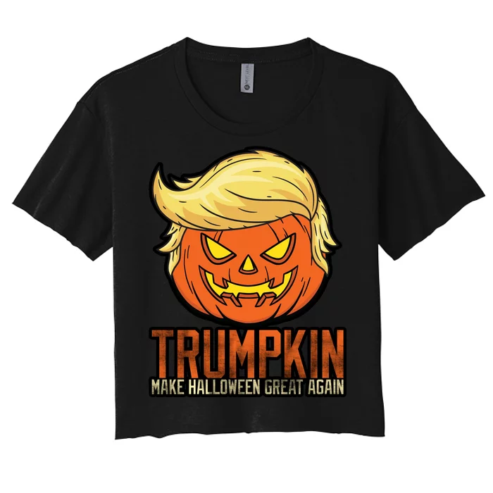 Trumpkin Make Halloween Great Again Women's Crop Top Tee