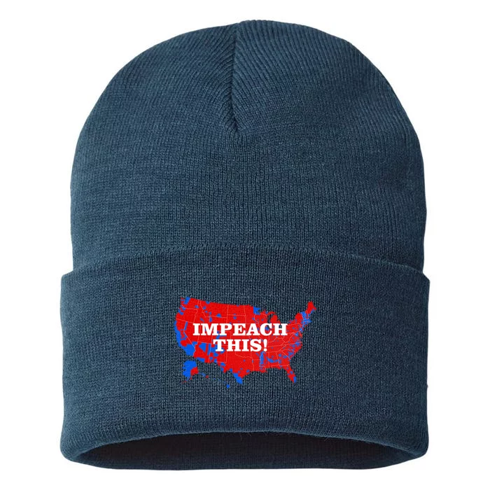 Trump's Impeachment Map Impeach This! Sustainable Knit Beanie