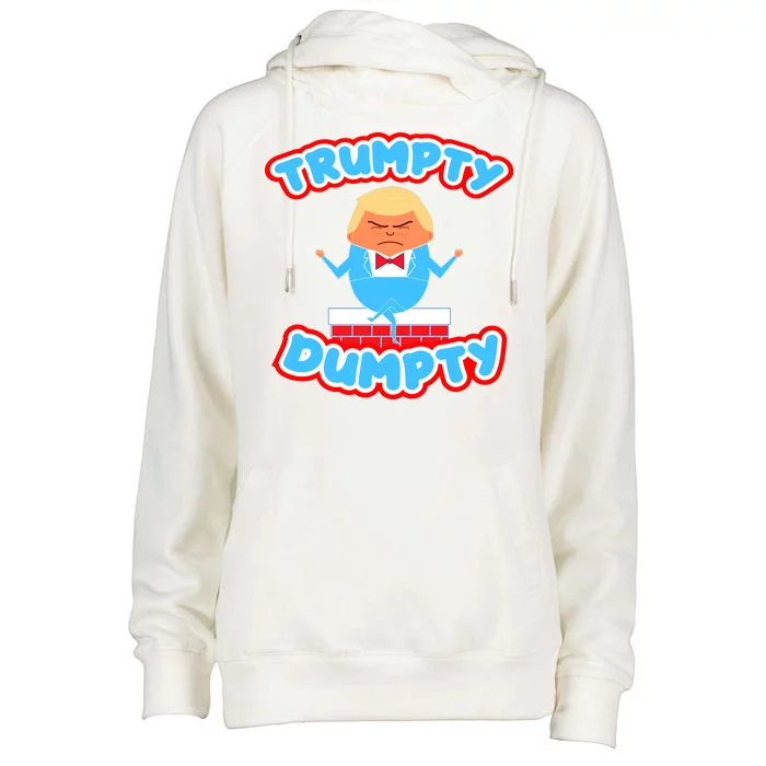 Trumpy Dumpty Funny Donald Trump Brick Wall Womens Funnel Neck Pullover Hood