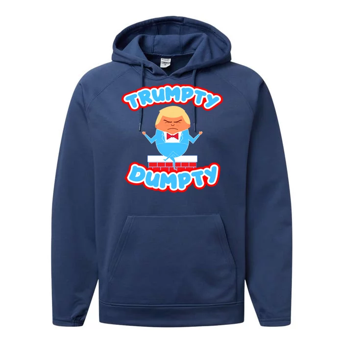 Trumpy Dumpty Funny Donald Trump Brick Wall Performance Fleece Hoodie