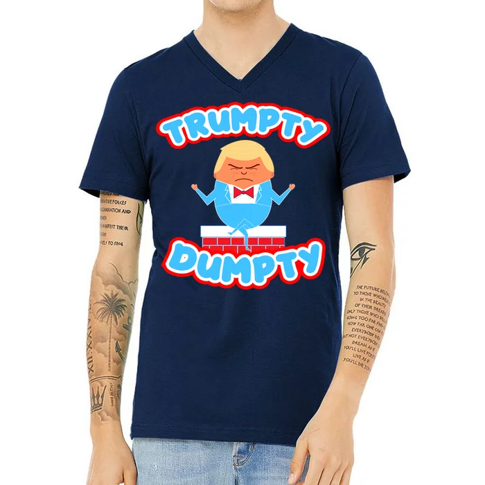 Trumpy Dumpty Funny Donald Trump Brick Wall V-Neck T-Shirt