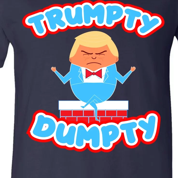 Trumpy Dumpty Funny Donald Trump Brick Wall V-Neck T-Shirt