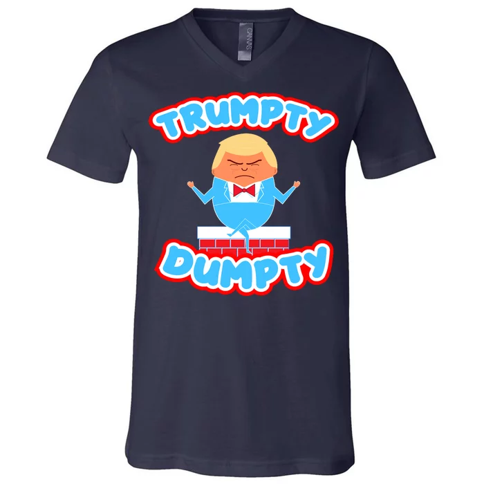 Trumpy Dumpty Funny Donald Trump Brick Wall V-Neck T-Shirt