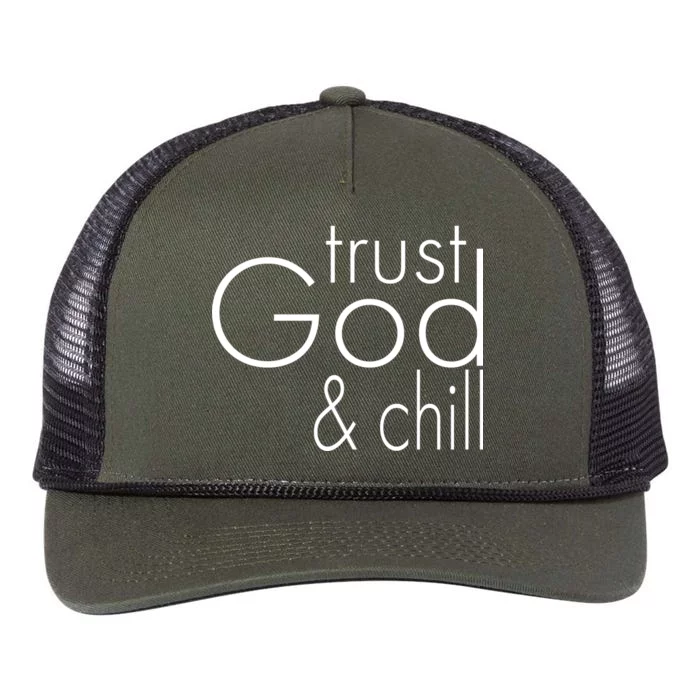 Trust God And Chill Retro Rope Trucker Hat Cap