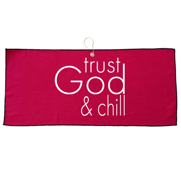 Trust God And Chill Large Microfiber Waffle Golf Towel