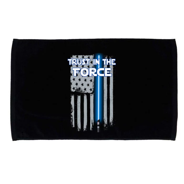 Trust In The Force American Blue Lightsaber Police Flag Microfiber Hand Towel