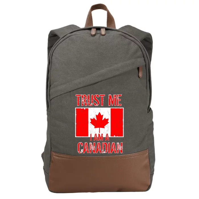 Trust Me I Am A Canadian Cotton Canvas Backpack