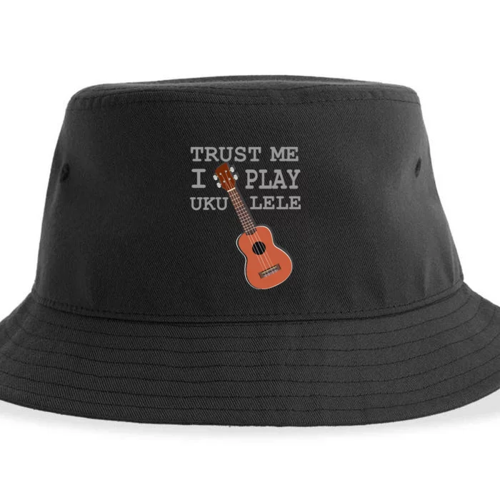 Trust Me I Play Ukulele Funny Music Sustainable Bucket Hat