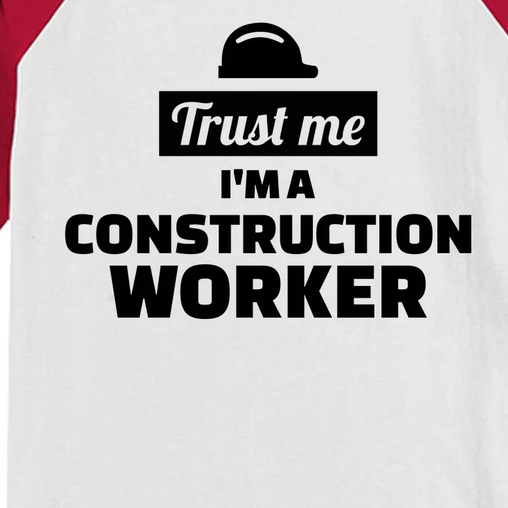 Trust Me I'm A Construction Worker Kids Colorblock Raglan Jersey