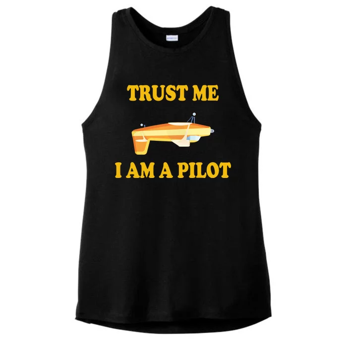 Trust Me I'm A Pilot Ladies Tri-Blend Wicking Tank