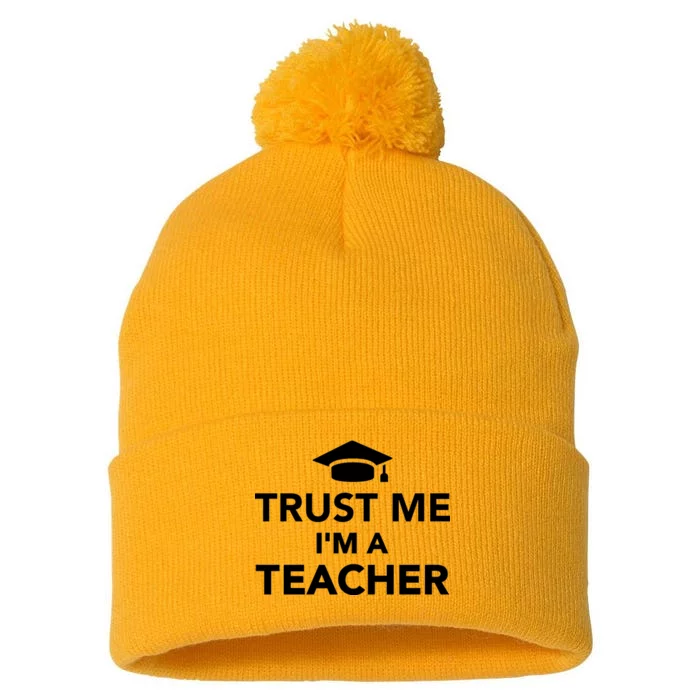 Trust Me I'm A Teacher Pom Pom 12in Knit Beanie